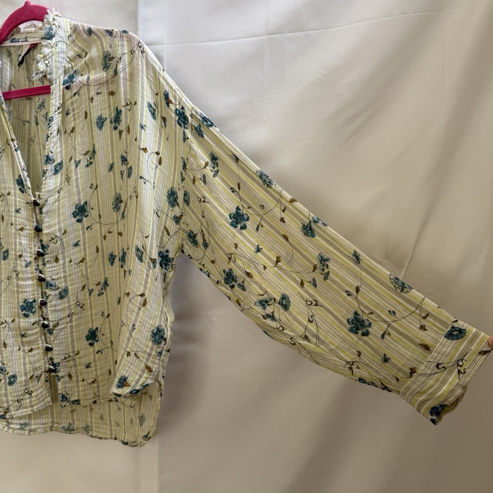 Anthropologie By Pilcro The Tavi Button Down Blouse Size L Cottagcore Prairie - Picture 5 of 14